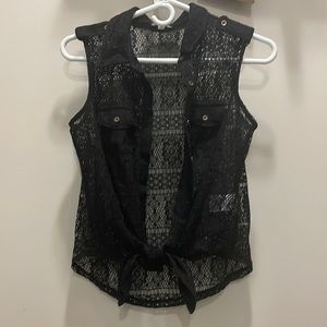 Black Lace Vest